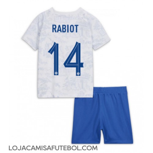 Camisa de Futebol França Adrien Rabiot #14 Equipamento Secundário Infantil Mundo 2022 Manga Curta (+ Calças curtas)